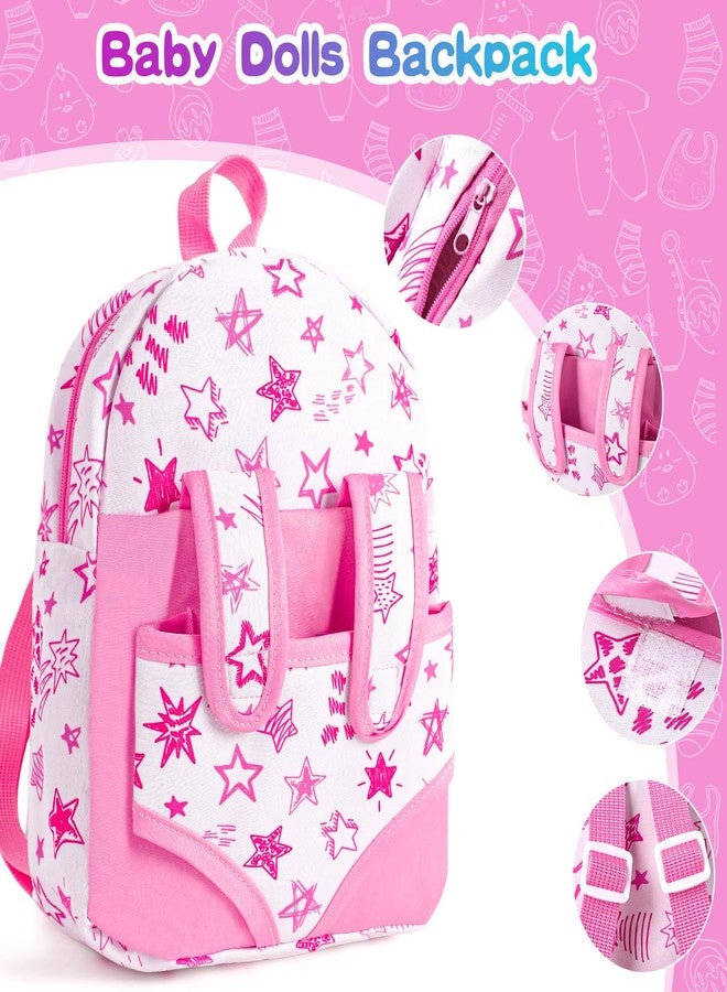 BDDOLL 12" Baby Doll in Gift Box with Pink Backpack, Cloths, Feeding Bottle and Pacifier, First Baby Dolls for Toddlers 3 Years and Up - Image 5